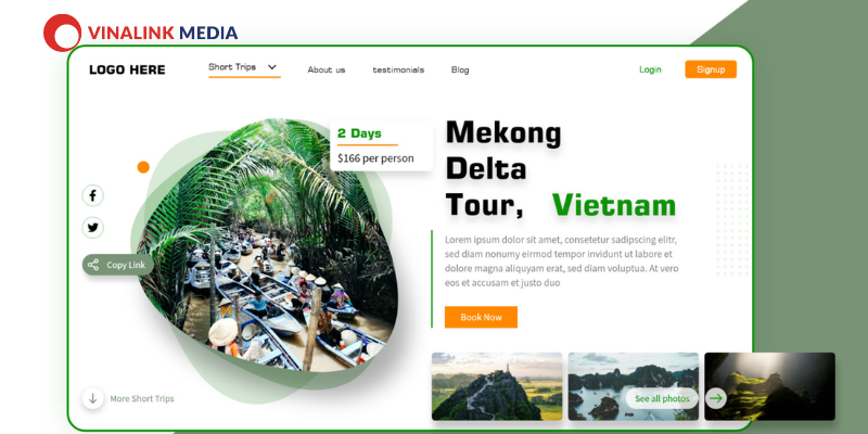 Mẫu landing page bán tour du lịch đẹp
